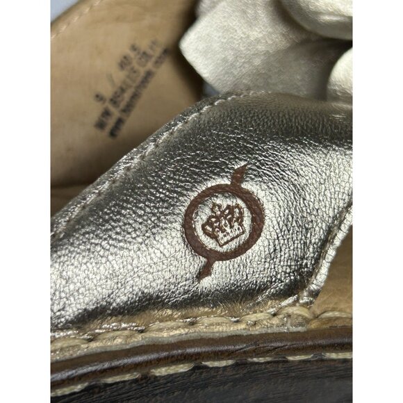 Born Radiance Floral Metallic Wedge Sandals in Gold - Sz 9 - Picture 7 of 11